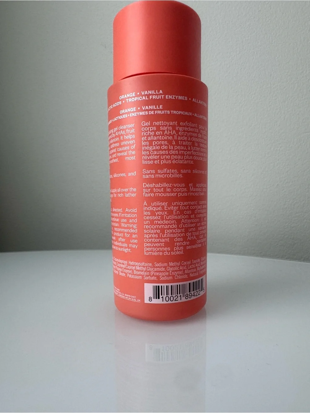 Kosasport AHA Enzyme Exfoliating Body Wash Kosas Coral Orange / Pink Gel 9oz